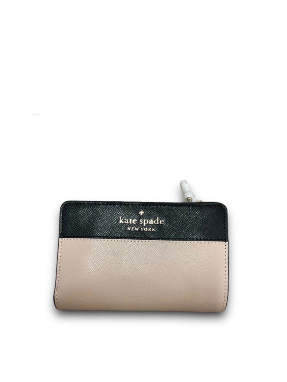KATE SPADE STACI COLORBLOCK MEDIUM COMPACT BIFOLD WALLET black /beige ⭐️…